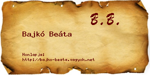Bajkó Beáta névjegykártya