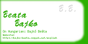 beata bajko business card